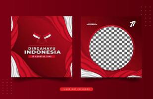 Social media design indonesia independence day template vector