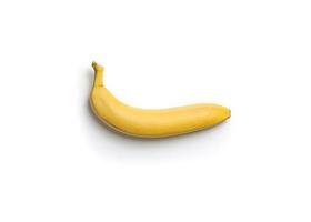 plátano amarillo sobre un fondo blanco foto