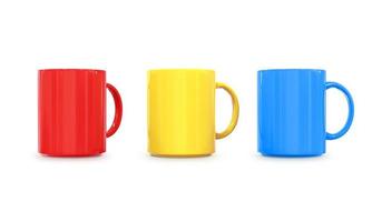 The three color mug isolated photo