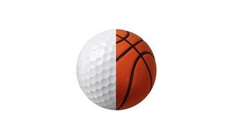 Golf and basketball ball concept photo