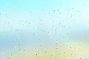 Water drops on a window glass after the rain photo