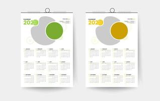 2023 one page wall calendar design template vector