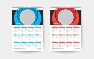 2023 one page wall calendar design template vector