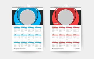 2023 one page wall calendar design template vector