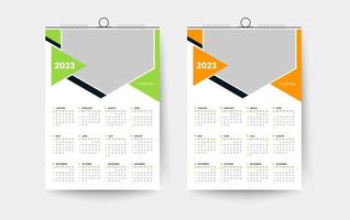 2023 one page wall calendar design template vector