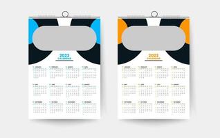 2023 one page wall calendar design template vector