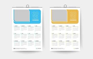 2023 one page wall calendar design template vector