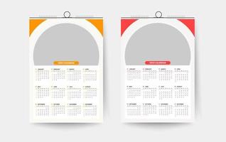 2023 one page wall calendar design template vector