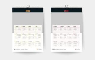 2023 one page wall calendar design template vector