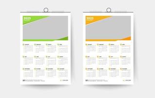 2023 one page wall calendar design template vector