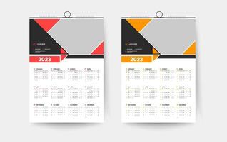 2023 one page wall calendar design template vector