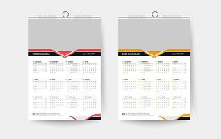 2023 one page wall calendar design template vector