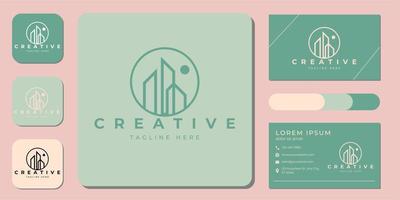 Creative Modern Real Estate Property and Construction Logo design and business card vector