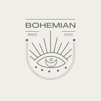 vector bohemian logos.Boho linear icons or symbols in trendy minimal style