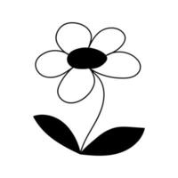 imagen de silueta de manzanilla. ilustración vectorial de una flor. flores y plantas vector