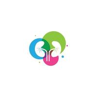 Colorful Kidney Logo Design Concept. vector