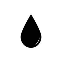 icono de vector de gota negra o icono de lluvia aislado en fondo blanco