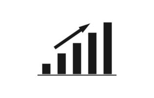 growing graph, bar chart, Flat icon isolated on the white background, flat design vector illustration.