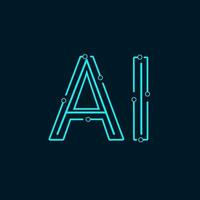 logo letras ai perfecto para el concepto de inteligencia artificial vector