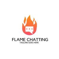 Template logo flame chatting perfect for application mobile concept vector