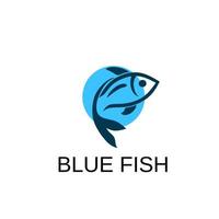 ilustración vectorial gráfico de pescado azul con fondo de círculo color azul perfecto para el diseño de concepto de plantilla de logotipo otro vector