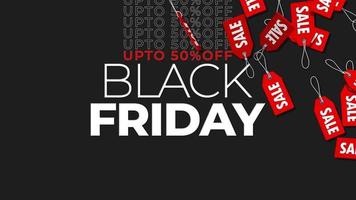 Red and White SALE Tag Falling Slow Motion 3D Rendering, Black Friday Sale Offer Background, Luma Matte Selection of Tags video