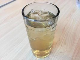 a glass of fresh cold ocha drink photo