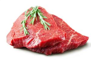 Fresh raw meat with rosemary photo