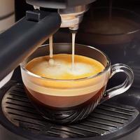 Coffee machine, process of making coffee in coffe machine photo