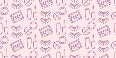 Seamless pattern with cosmetics products vector