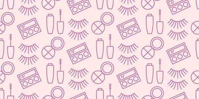 Seamless pattern with cosmetics products vector