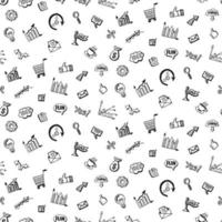 Pattern with Social media business doodles vector