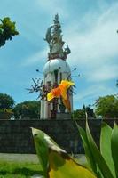 Sidoarjo, indonesia, 2022 - Beautiful blooming Canna lilies. This plant usually grows in forests and mountains. sometimes it becomes an ornamental plant in city parks, because it has dazzling flowers. photo