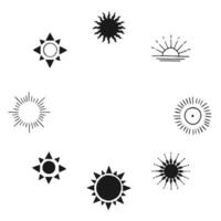 marco de sol elementos místicos y misteriosos en estilo dibujado a mano. perfecto para textiles, tarjetas, misterio, emblemas de logotipos y embalaje de productos. vector