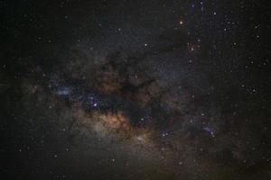 Milky Way galaxy, Long exposure photograph, with grain. photo