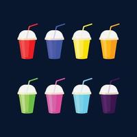 Set of Multicolor paper cups vector illustration