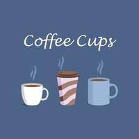 Coffee cups premium vector illustration