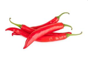 red chili or chilli cayenne pepper isolated on white background photo