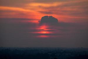 Sunset at city of Phitsanulok, Thailand photo