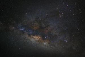 Milky way galaxy with stars and space dust in the universe, Long exposure photograph, with grain. photo