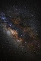 Close-up of Milky way galaxy with stars and space dust in the universe, Long exposure photograph, with grain. photo