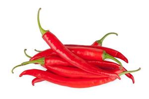 red chili or chilli cayenne pepper isolated on white background photo