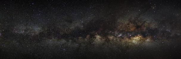 milky way galaxy on a night sky, long exposure photograph, with grain. photo