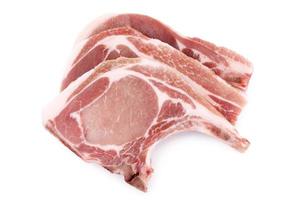 fresh pork chop on white background photo