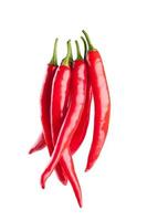 red chili or chilli cayenne pepper isolated on white background photo