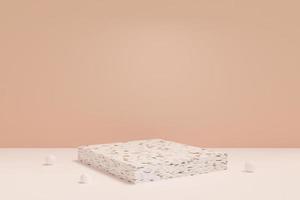 3D rendering scene with podium and abstract background. podium for cosmetic product presentation. photo