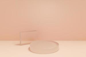 3D rendering scene with podium and abstract background. podium for cosmetic product presentation. photo