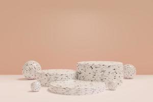 3D rendering scene with podium and abstract background. podium for cosmetic product presentation. photo