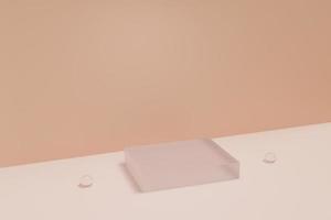 3D rendering scene with podium and abstract background. podium for cosmetic product presentation. photo