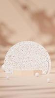 3D rendering template empty podium in portrait with terrazzo texture and light brown background photo